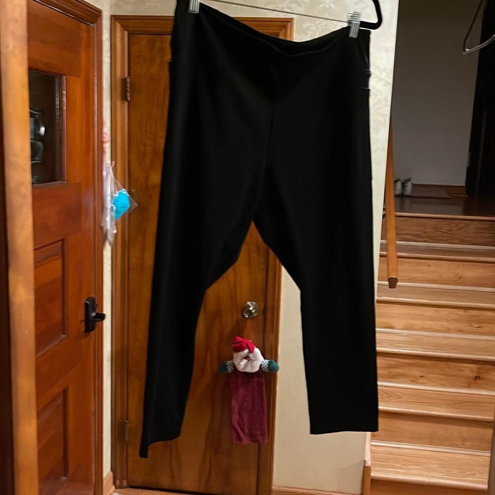 3/4 length 2 thigh pockets black leggingss XXL